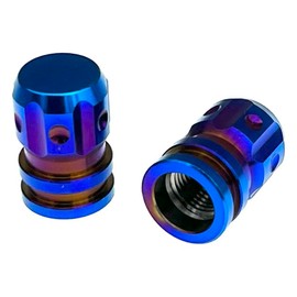 RENPA Titanium Alloy Air Valve Caps (BURT BLUE, Set of 2)