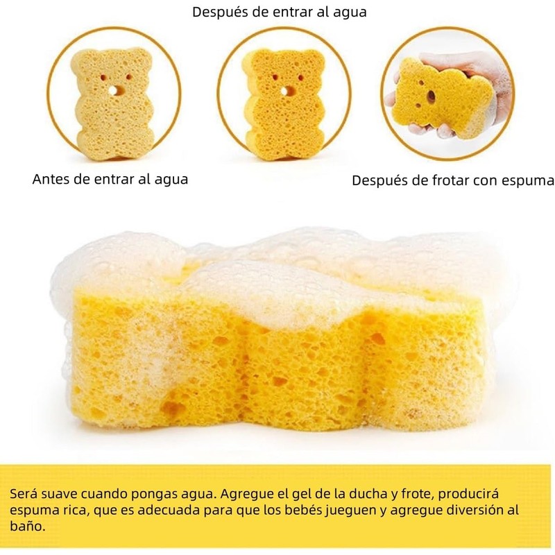 Esponja de baño para bebé MEISO 4 piezas hipoalergénicas
