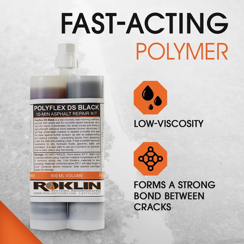 Roklin Systems, Inc. - PolyFlex DS Concrete Crack Filler, Quick-Drying