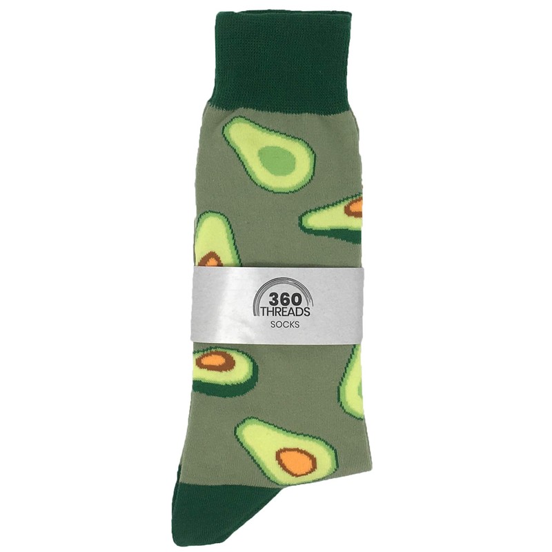 360 Threads Mens Novelty Socks - 2 Pair Set (Avocado