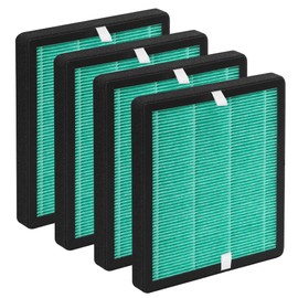 GoKBNY 4-Pack R1/P1801/P1802 Replacement Filter Compatible with YIOU Purifier R1/P1802 & Elechomes Purifier P1801, 3-in-1 Filters- Deep Green