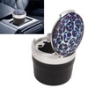 Portable Car Ashtray Mini Silver Edge Fire Prevention Smokeless Auto