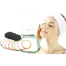 Wiederverwendbare umweltfreundliche Make-up-Entferner-Pads, große weiche und waschbare Bambus-Reinigungstücher (Set C)