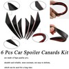 6 Pcs Car Spoiler Canards Kit, Universal Auto Body Anti-Collision