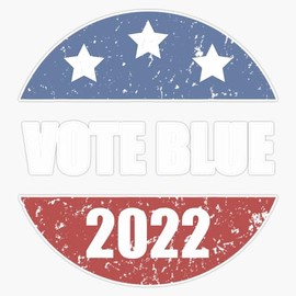 Vote Blue 2022 Election Sticker Bumper Sticker Vinyl Decal 5"