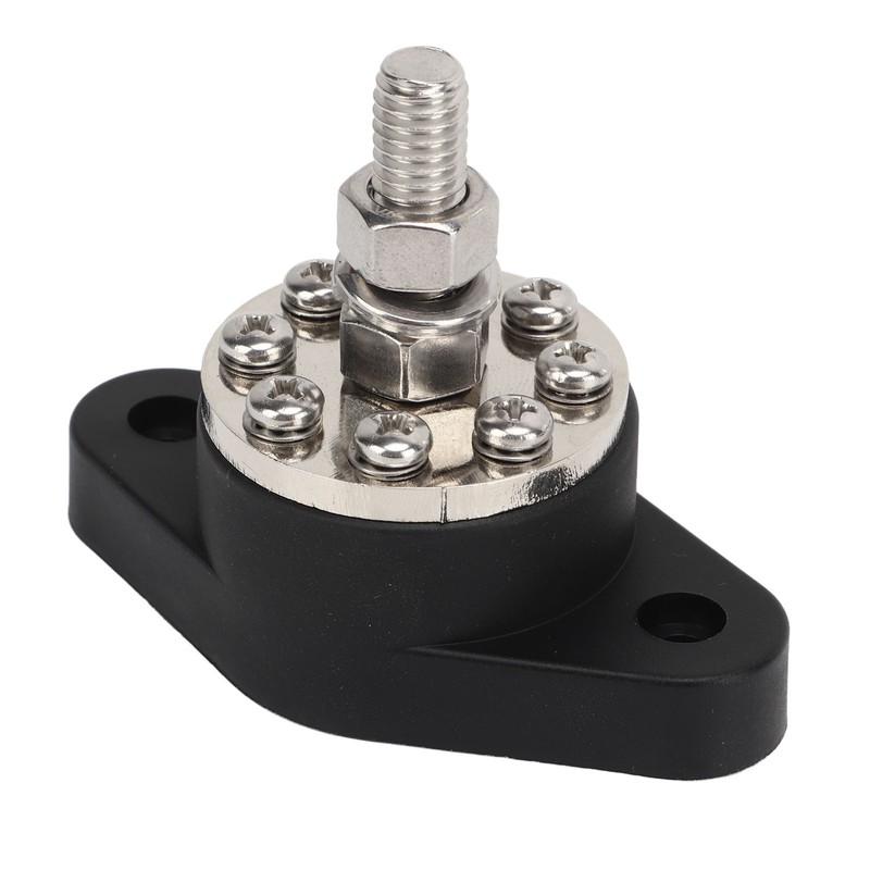 Distribution Stud Junction Post Black 3/8in 300A with Transparent Cover