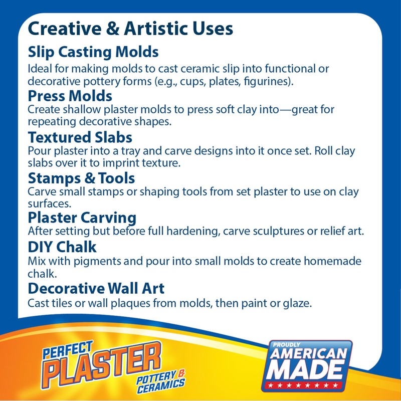 Perfect Plaster Non-Toxic, Color-Blendable, Mix with Water Pottery & Ceramic