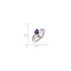 Sterling Silver Rhodium-plated Amethyst & Pink Quartz & Diamond Ring