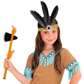 Hatstar Indian Hair Band Headband | Hair Accessories Elastic with Brooch and Feathers | Headpiece for Fancy Dress, Carnival, Theme Party | Feather Jewellery Accessory for Women, Men and Children