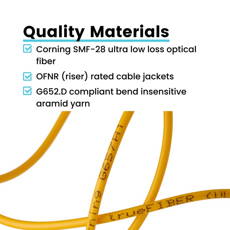 trueCABLE LC to SC OS2 Fiber Patch Cable, 2m (6.56ft),