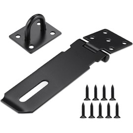 5 Inch Padlock Hasp, 304 Stainless Steel Lock Latch Hasp, Safety Hasp with Screws Lock Device Door Fitting for Door Window Cabinet