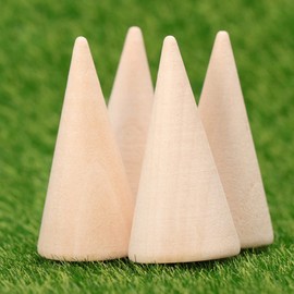 Mini Wooden Christmas Tree Ring Cone Ring Holder: 20 Pieces Ring Wooden Cone for Painting Crafts Ring Stand Small Christmas Tree DIY Children Christmas Craft Set Jewellery Stand Jewellery Display