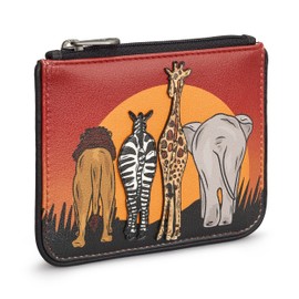Yoshi Safari Zip Top Womens Purse, RFID Protection, Purse Wallet, Black, Genuine Leather