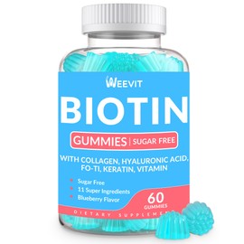 WEEVIT Biotin Gummies, Sugar Free Biotin Vitamins for Women & Men