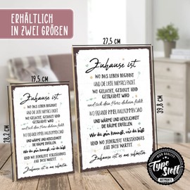 TypeStoff Wooden Sign with Saying - Zuhause ist es am schönsten - Vintage Look with Quote as a Gift and Decoration on the Theme of Family and Home - HS-00429
