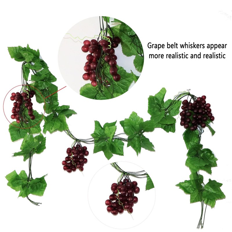 LONGHAO Artificial Grapes, Artificial Plastic Grape, Artificial Grape Vines, Artificial