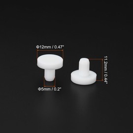 MECCANIXITY Silicone Rubber Solid Plug Soft Flexible Stopper for 4.5-5mm Hole White 15 Pieces