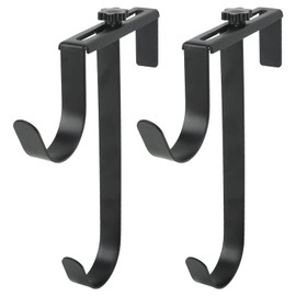 2Pcs Pool Pole Hangers, Adjustable Pool Fence Hooks Metal Iron Pool Pole Hook Hanger Pool Accessories for Pool Poles Pool Fence Wall