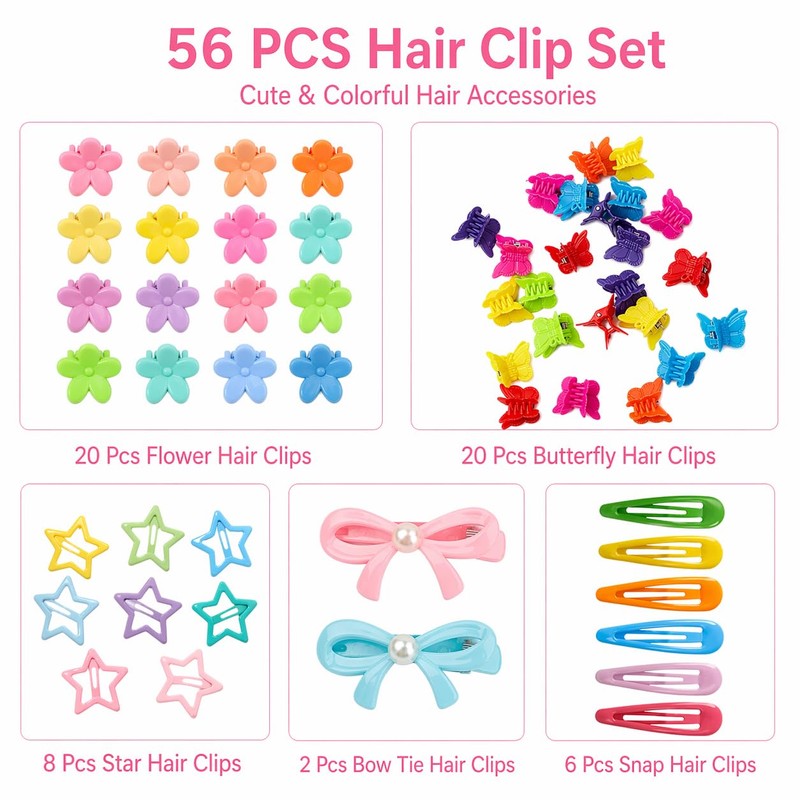 2056 Pcs Hair Accessories for Girls & Toddlers, Ponytail Holders,