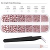 Nail Rhinestones 2000PCS 1.5-6mm Glass Light Purple Round Flatback Crystal
