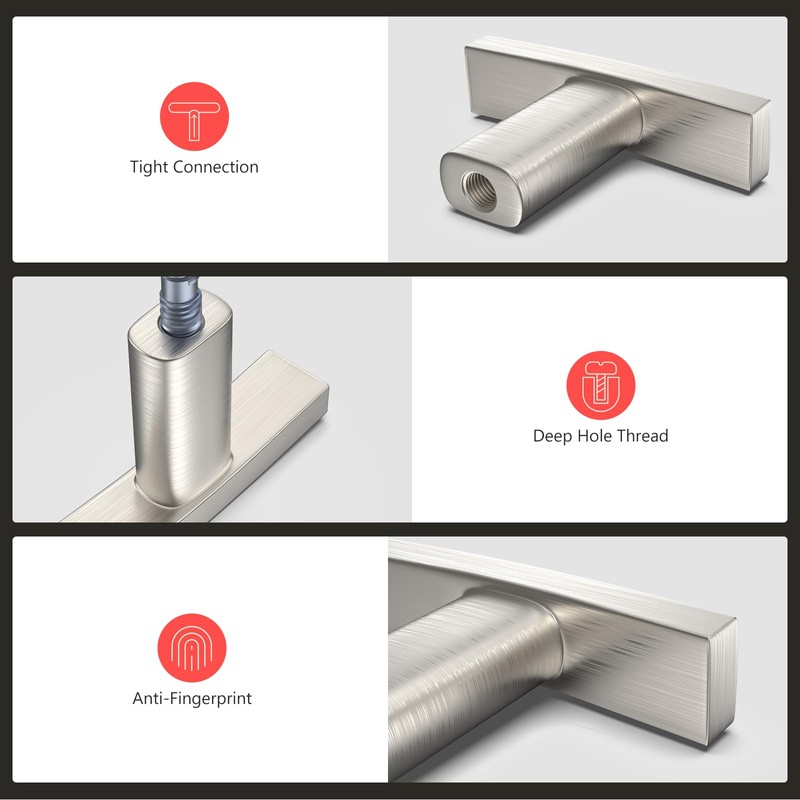 homdiy 10 Pack Brushed Nickel Cabinet Knobs Kitchen Drawer Knobs