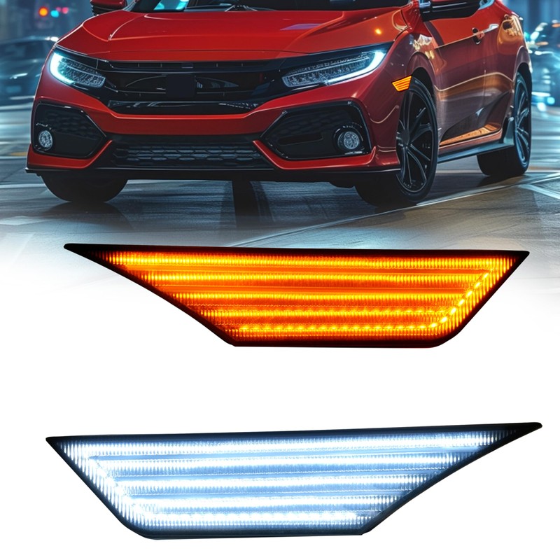 HECASA Pair LED Front Side Marker Light Compatible with 2016-2021