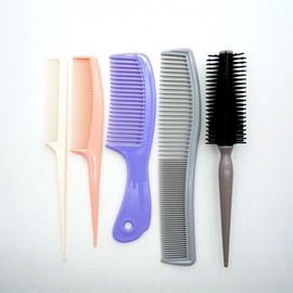Professional Salon Hair Brush and Comb Set 5-Piece Set 2ea
