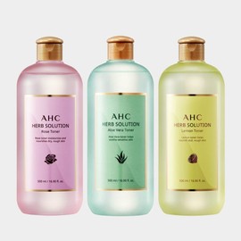 1 AHC Herb Solution Large Capacity Toner 500ml (Choose 1 of Aloe Vera Rose Lemon) / AHC 허브솔루션 대용량 토너 500ml 1개(알로에베라로즈레몬 중 택1)