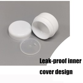 6 PCS White Plastic Cosmetic Jars Containers Bottles with Inner Liners and Dome Lids for Cosmetic Samples Cream Lotion Body Butter Scrubs Salves