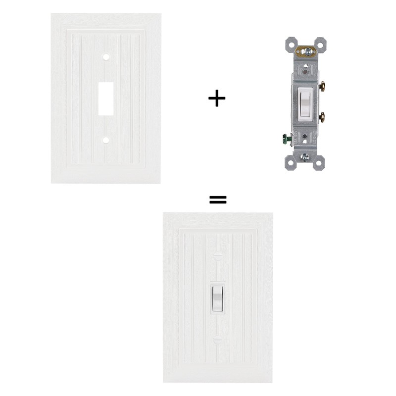 Bates Classic Beadboard Single Switch Plate, 4 Pack, Light Switch