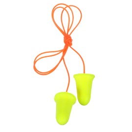 3M Ear Plugs, 200 Pairs/Box, E-A-Rsoft FX 312-1260, Corded, Disposable Foam Earplugs, Noise Reduction Rating NRR 33, Drilling, Grinding, Machining, Sawing, Sanding, Welding, 1 Pair per Poly Bag