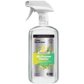 Clean Revolution SuperCharged All Purpose Cleaner Refill with Smart Probiotic + Enzyme Complex, Multi-Surface Kitchen Bathroom & Floor Cleaner, Lemon & Herbs, 18 oz (Pack of 1)