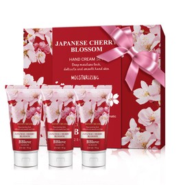 Hand Cream Moisturizing Gift Set, 3PCS x 2.5oz Japanese Cherry Blossom Lotion, Natural Formula for Long-Lasting Moisture, Perfect Travel-Size for Women – A Wonderful Happy New Year Gift