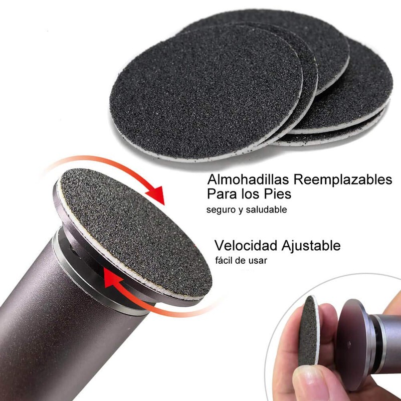 Electric Foot File for Dead Skin Removal with Replacement Pads