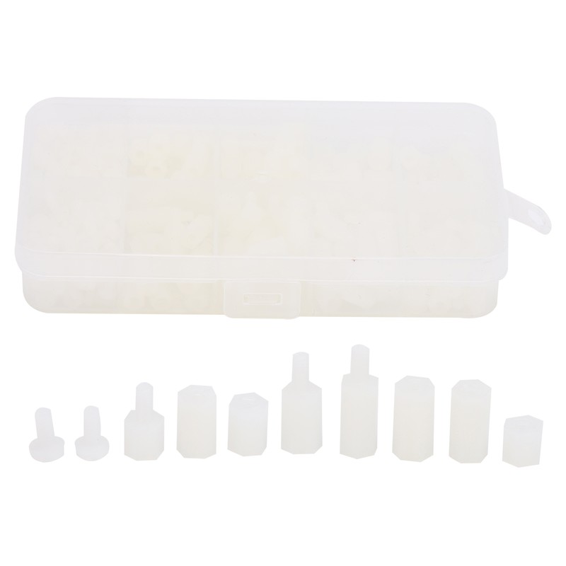 300Pcs M3 White Nylon Screw Set Insulation Material Male Female