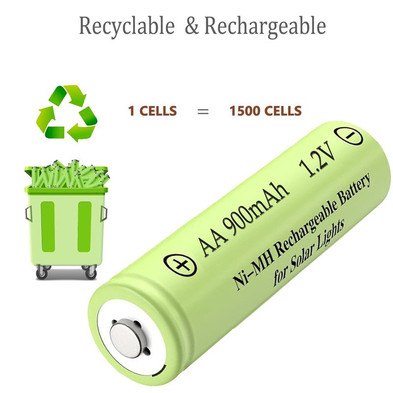 10 Packs 1.2V AA 900mAh Nickel Metal Hydride NiMh Rechargable