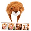 [Lurrose] Carnival Hat Plush Lion Tiger Headwear Cap Performance Hat