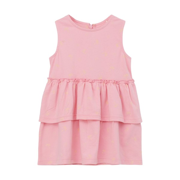 s.Oliver Baby Girl Tiered Dress with Flounces and Print, pink