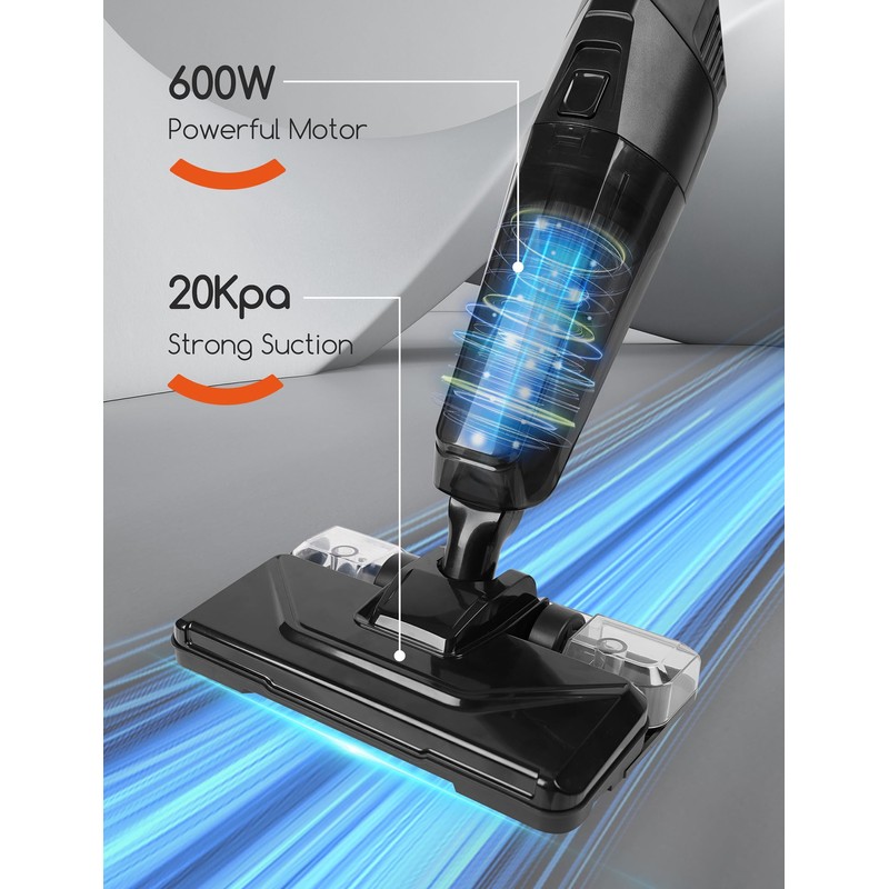 REECOO Stick Vacuum Cleaner with 3 Mop Pads Electirc Mop
