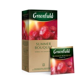 Greenfield Summer Bouquet Herbal Tea Fruit & Herbal Collection 25 Teabags The Execptional Freshness Of Tea Is Guranteed By The Special Foil Sachet