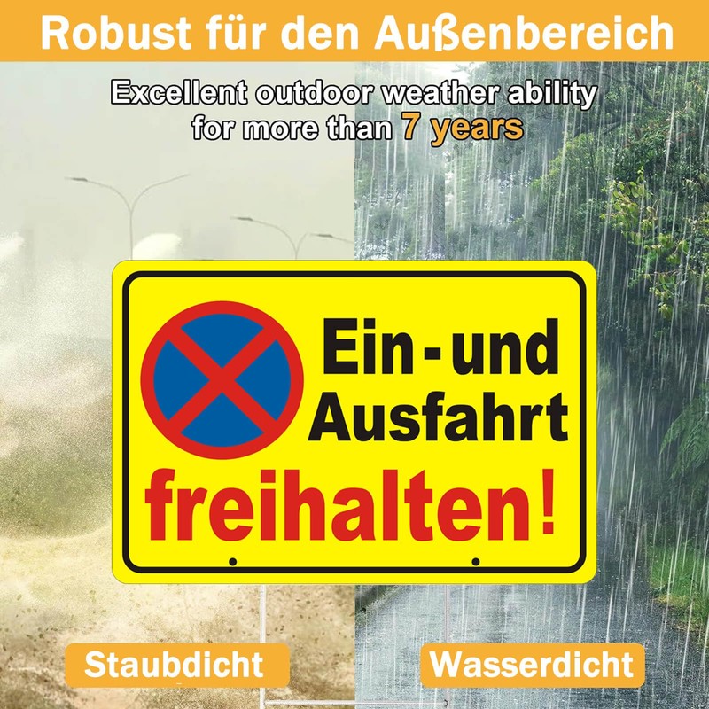 Signs Entryway Ausfahrt Freihalten with Posts 30 x 20 cm