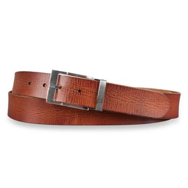 STILORD Leather Belt Brown for Men Women Universal Shortenable Vintage Full Leather Belt with Shabby Gift Box for Jeans Business Casual 34 mm Tuscany - Brown, Colour: Brushed Buckle - Silver I I,