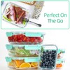 C CREST [10-Pack] Glass Food Storage Containers with Lids, Airtight,