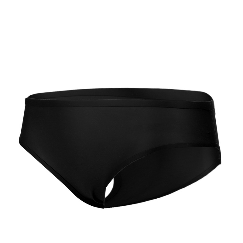 Silicone Elastic Female Swimming Trunks Waterproof Antibacterial Swimming TrunksBlack