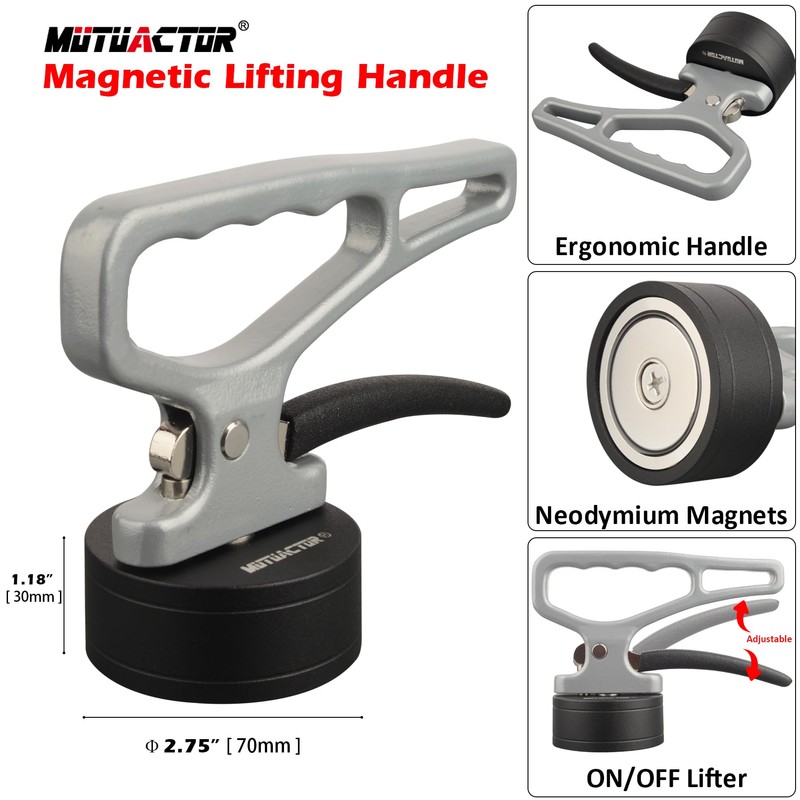 MUTUACTOR Strong Manual Magnetic Lifting Handle,1 Set Powerful Neodymium Magnet