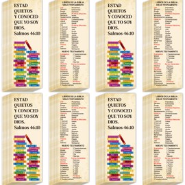120pcs Spanish Books of The Bible Bookmarks Religious Christian Bookmarks Bible Verse Scripture Reading Bookmark Prayer Gospel Tracts for Evangelism Church Office Home Gifts (LIBROS DE LA BIBLIA)