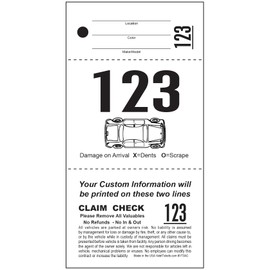 3 Part Custom Valet Parking Tickets 1000 Pack VT3-AC (White)