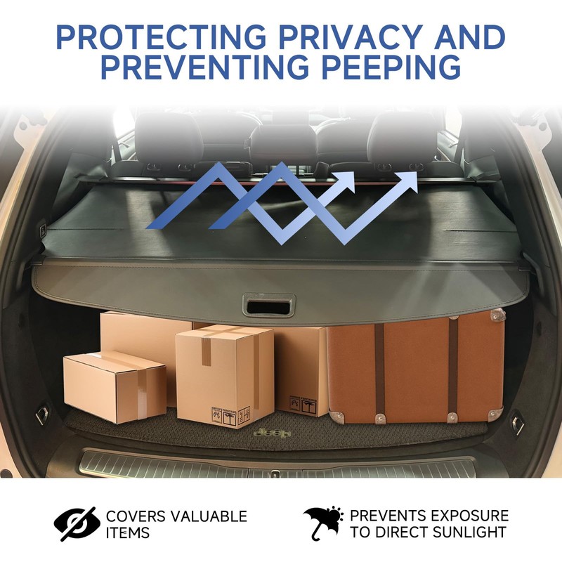 FARBIN Trunk Cargo Cover for Jeep Cherokee 2019 2020 2021
