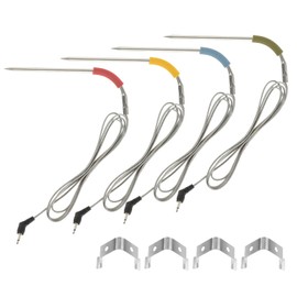 Bowarepro Set of 4 Grill Replacement Probes Compatible with Weber Igrill 2 Igrill Mini Igrill 3 Thermometer Meat Grill Probe Replacement Set Grill Sensor Replacement Sensor -30 °C to 300 °C (Green +