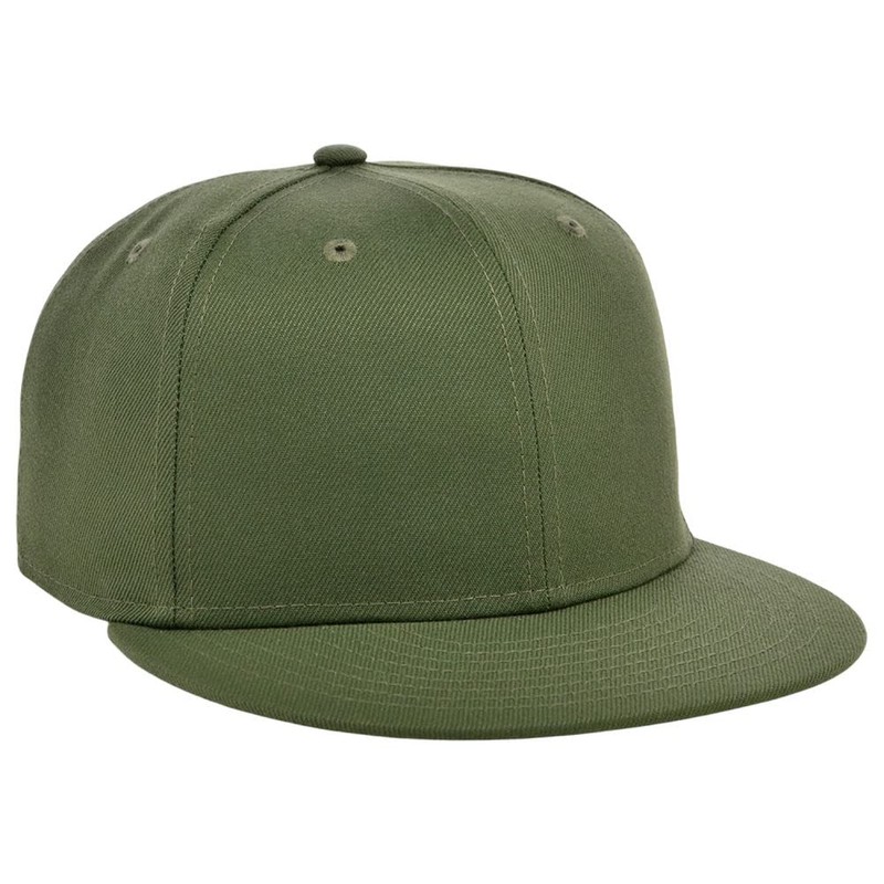 Lids Blank Full Court w/Colored Under Visor Fitted Cap Olive/Camo